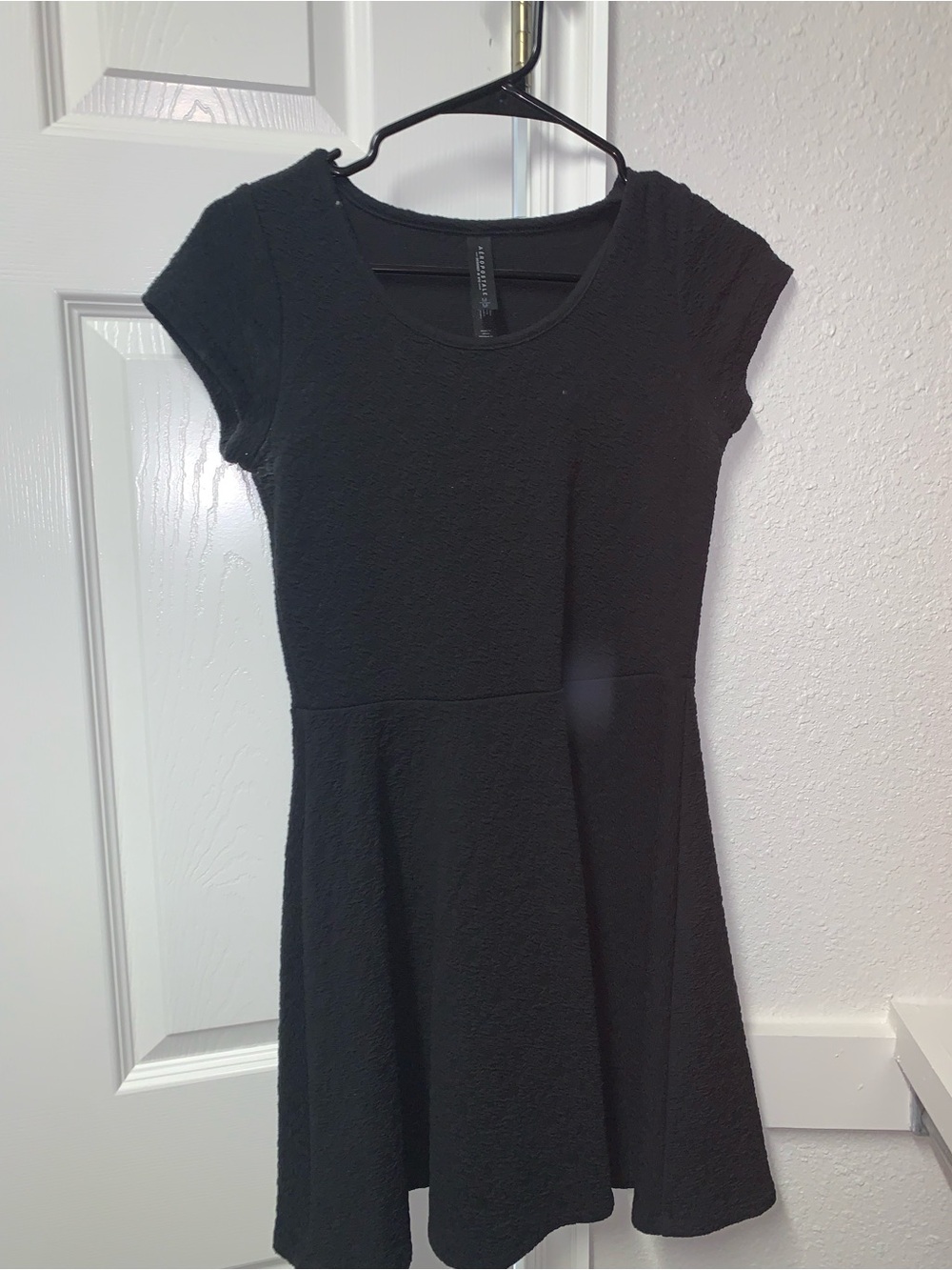 Aeropostale Black Cap-Sleeve Fit & Flare Dress